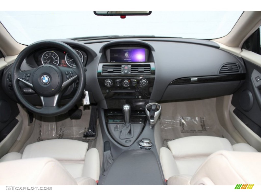 2005 BMW 6 Series 645i Coupe Cream Beige Dashboard Photo #60960840