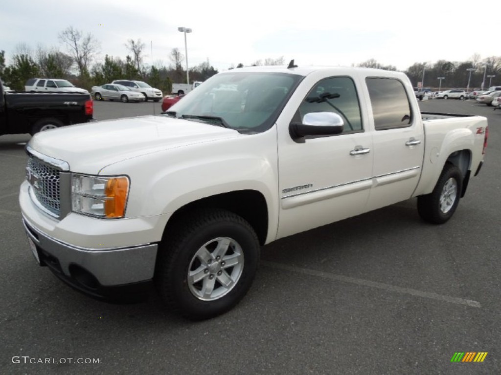 2012 Sierra 1500 SLE Crew Cab 4x4 - White Diamond Tricoat / Ebony photo #1