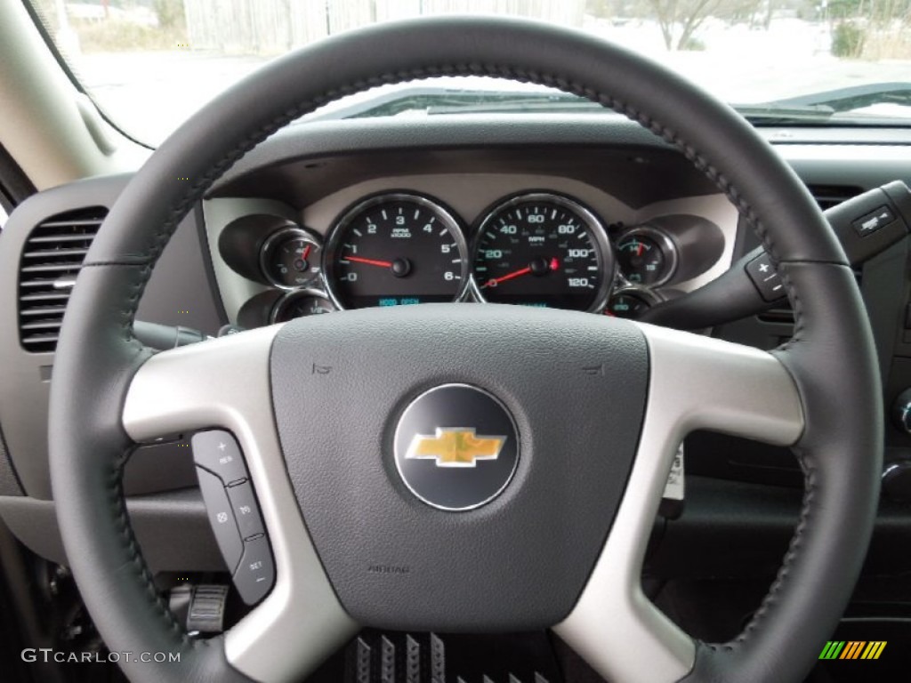 2011 Chevrolet Silverado 1500 LT Extended Cab 4x4 Ebony Steering Wheel Photo #60964182