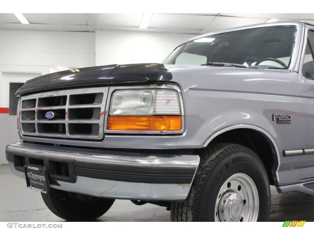 1996 F250 XLT Extended Cab - Light Opal Metallic / Grey photo #13