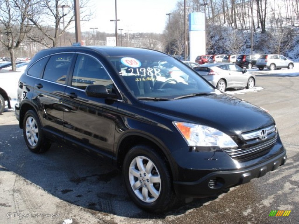 2009 CR-V EX 4WD - Crystal Black Pearl / Black photo #3