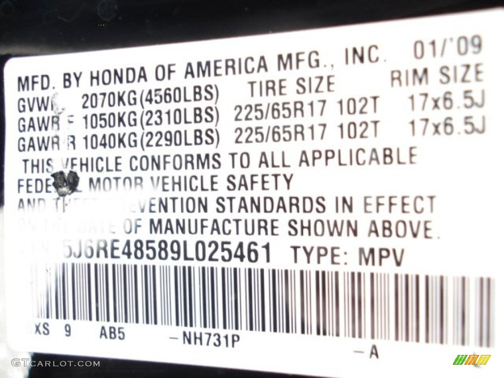 2009 CR-V EX 4WD - Crystal Black Pearl / Black photo #25