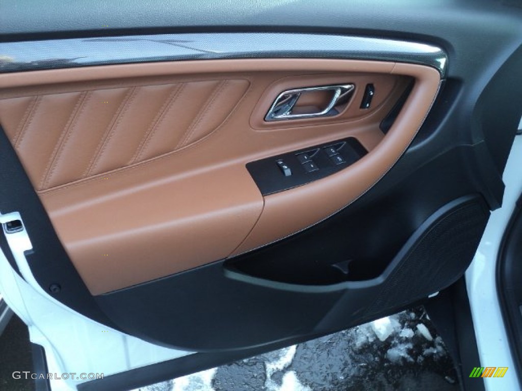 2012 Ford Taurus SHO AWD Charcoal Black/Umber Brown Door Panel Photo #60975421