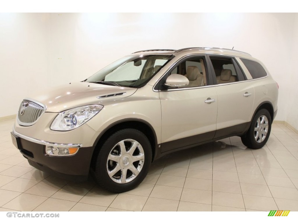 2009 Enclave CXL - Gold Mist Metallic / Cocoa/Cashmere photo #3