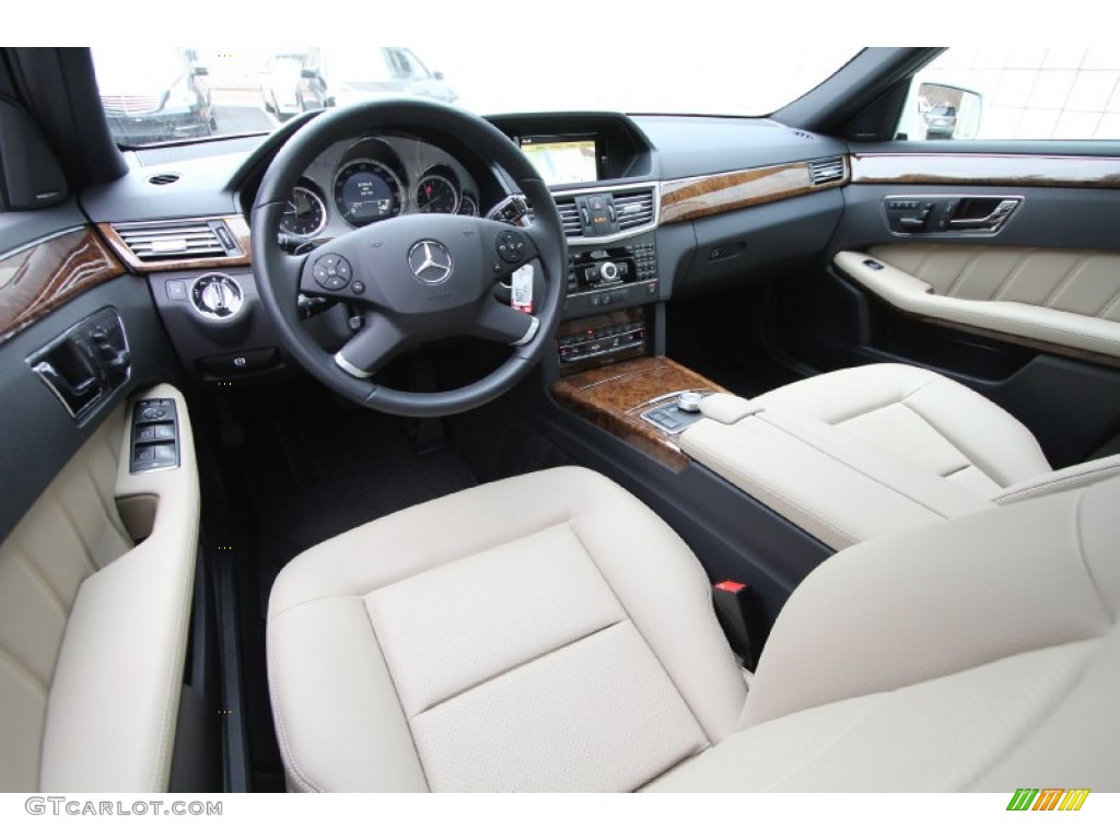 Almond/Black Interior 2011 Mercedes-Benz E 350 4Matic Sedan Photo #60977820