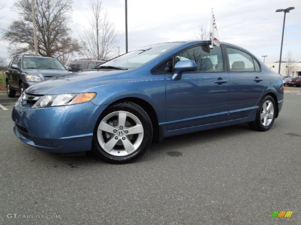 2008 Civic EX Sedan - Atomic Blue Metallic / Gray photo #1