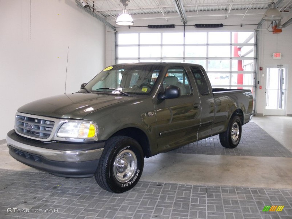 2003 F150 XLT SuperCab - Estate Green Metallic / Medium Parchment Beige photo #1