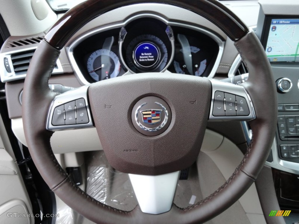 2012 Cadillac SRX Luxury Shale/Brownstone Steering Wheel Photo #60982729