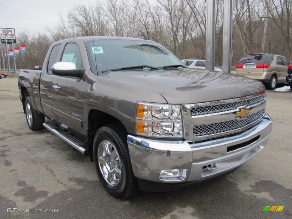 2012 Silverado 1500 LT Extended Cab 4x4 - Mocha Steel Metallic / Light Titanium/Dark Titanium photo #5