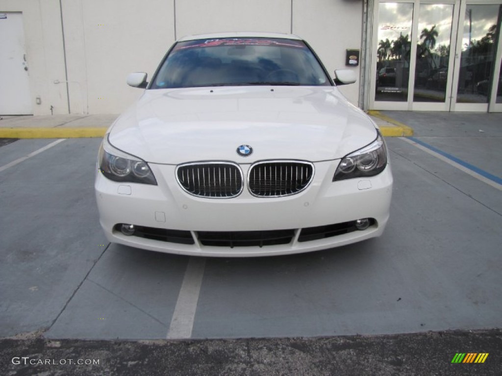 2005 5 Series 545i Sedan - Alpine White / Black photo #2