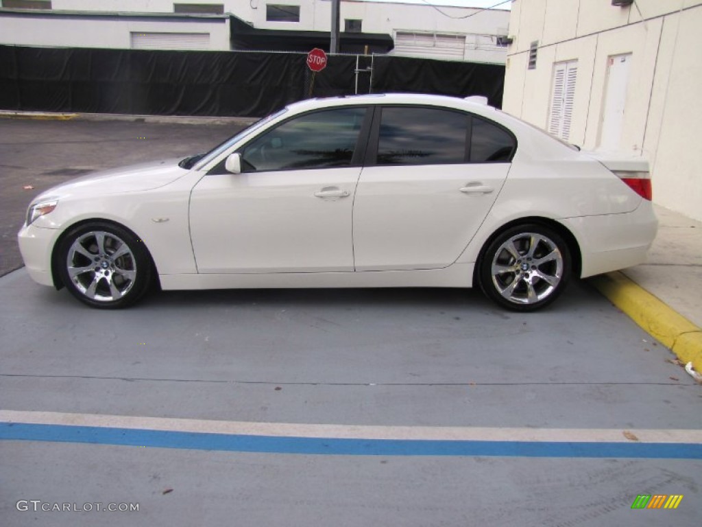 2005 5 Series 545i Sedan - Alpine White / Black photo #5