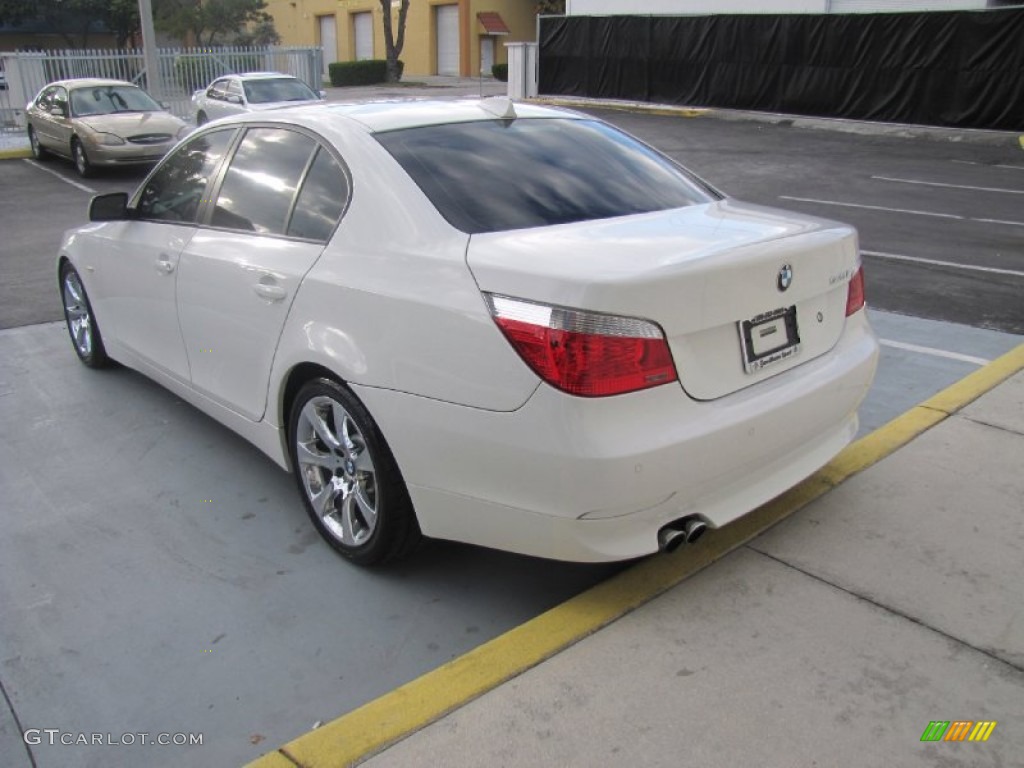 2005 5 Series 545i Sedan - Alpine White / Black photo #6