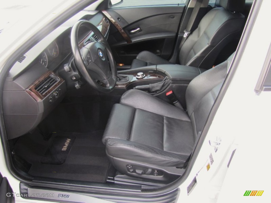 2005 5 Series 545i Sedan - Alpine White / Black photo #9