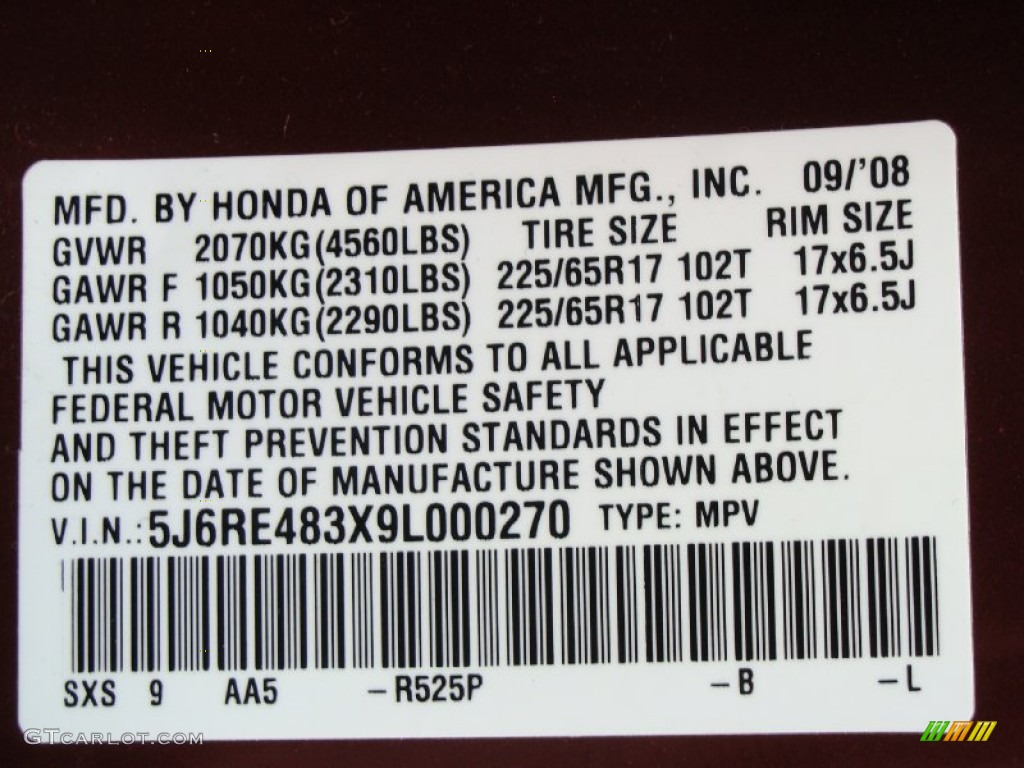 2009 CR-V LX 4WD - Tango Red Pearl / Gray photo #28