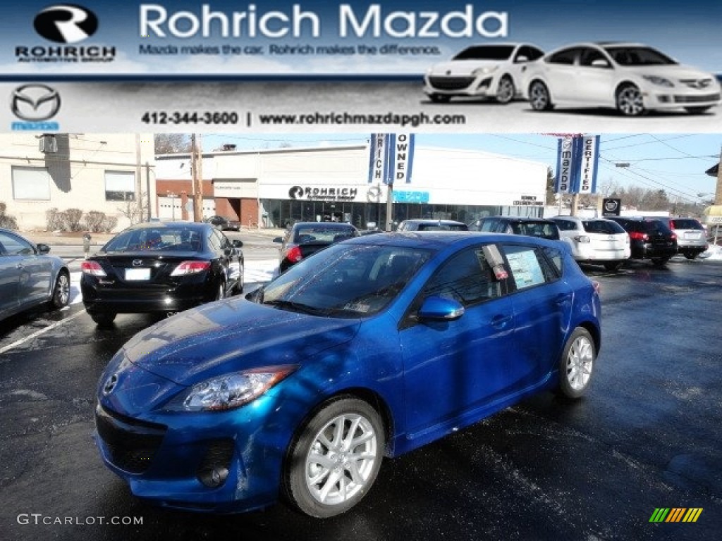 2012 MAZDA3 s Grand Touring 5 Door - Sky Blue Mica / Black photo #1