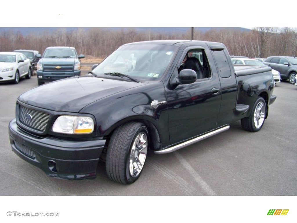 2000 F150 Harley Davidson Extended Cab - Black / Dark Graphite photo #1