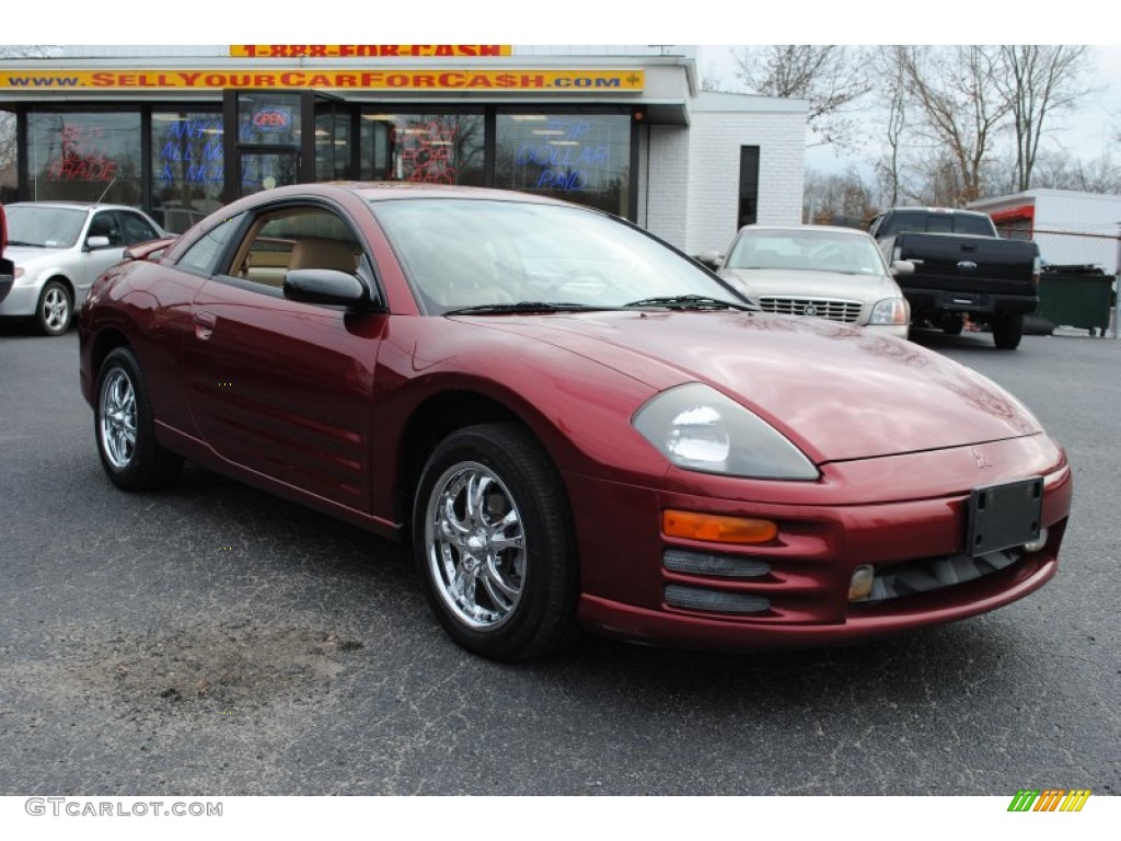 2000 Eclipse RS Coupe - Primal Red Pearl / Beige photo #7