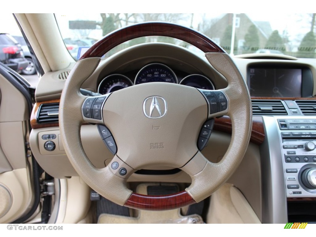 2005 Acura RL 3.5 AWD Sedan Parchment Steering Wheel Photo #60987880