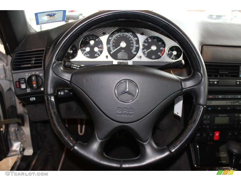 2002 Mercedes-Benz SL 600 Silver Arrow Roadster Silver/Black Steering Wheel Photo #60988690