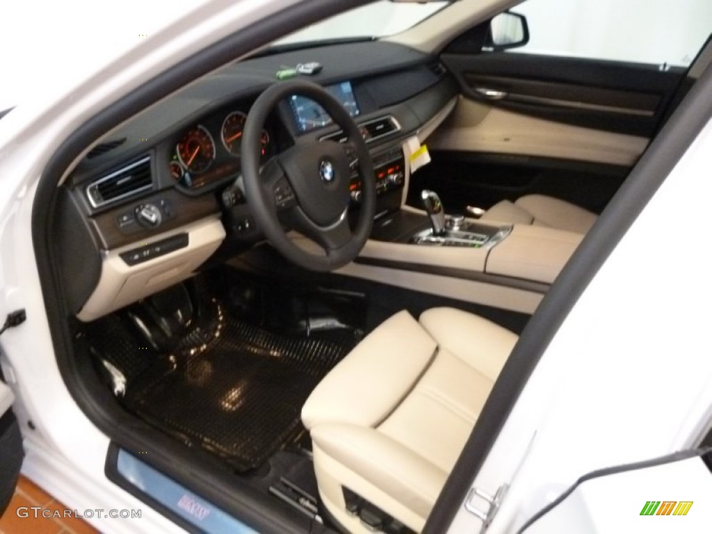 2012 7 Series 750i xDrive Sedan - Mineral White Metallic / Oyster/Black photo #8