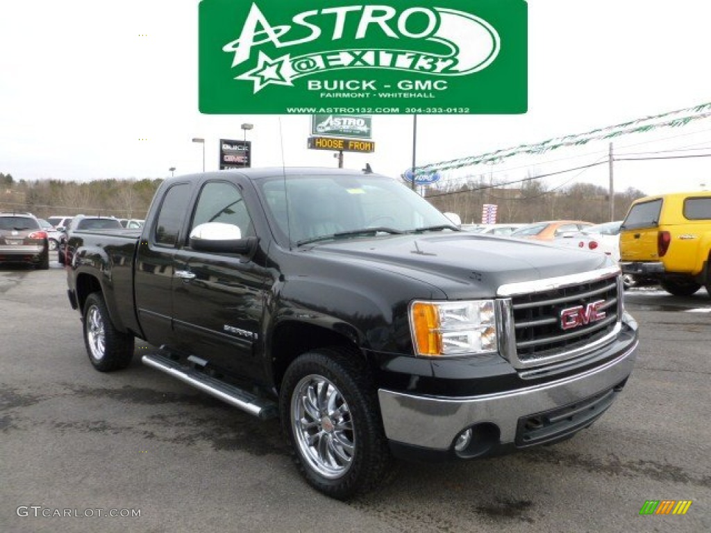 2007 Sierra 1500 SLT Extended Cab 4x4 - Onyx Black / Ebony Black photo #1