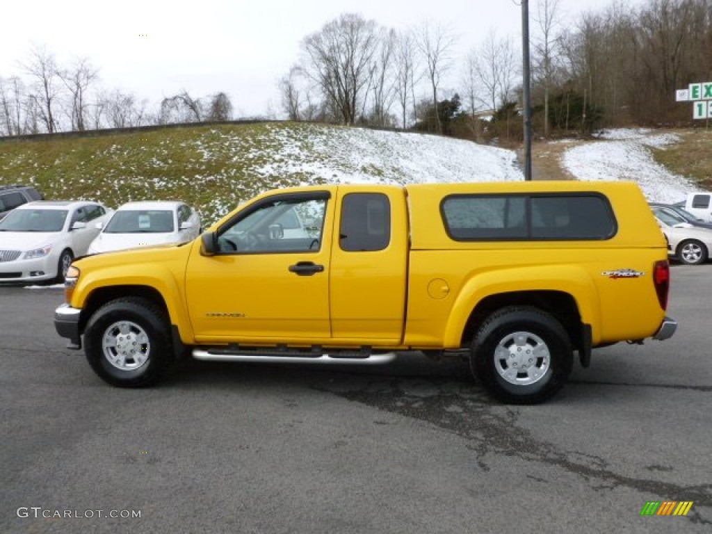 2004 Canyon SLE Extended Cab 4x4 - Flame Yellow / Pewter photo #4
