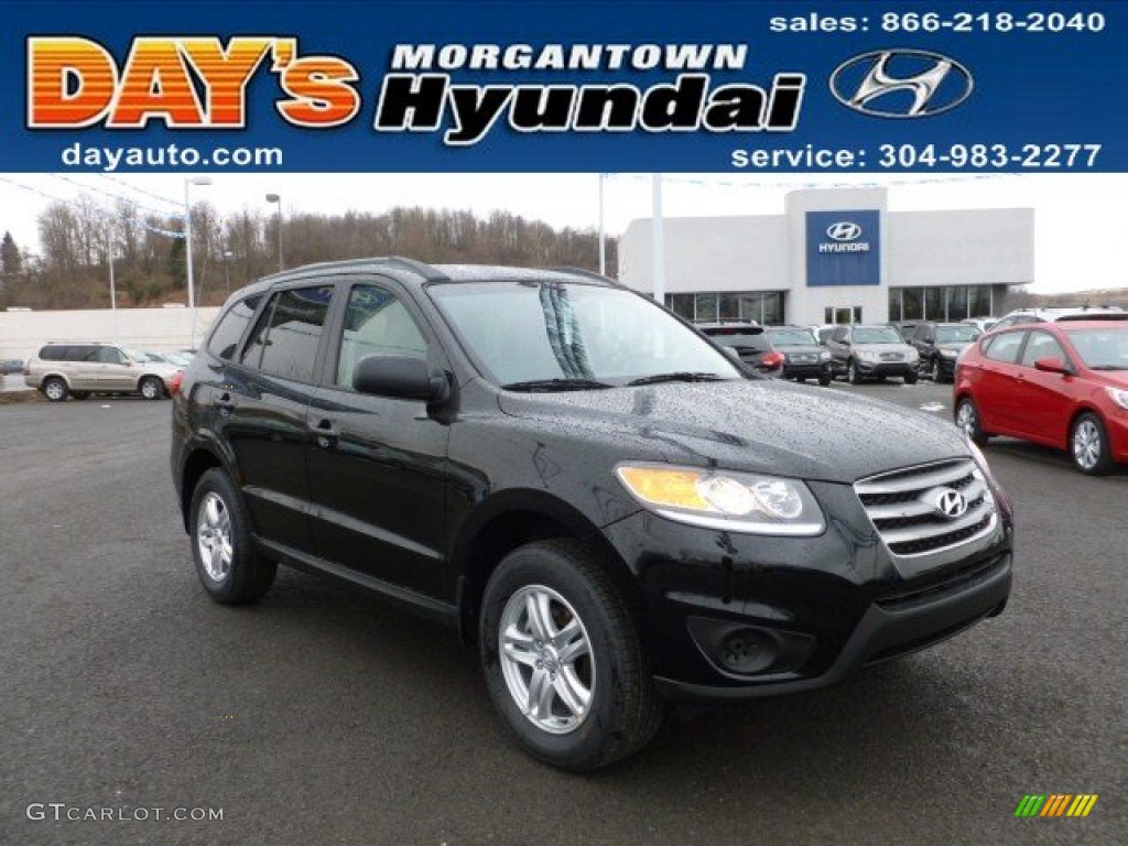 2012 Santa Fe GLS AWD - Twilight Black / Gray photo #1