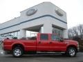 Red 2009 Ford F350 Super Duty XLT Crew Cab 4x4