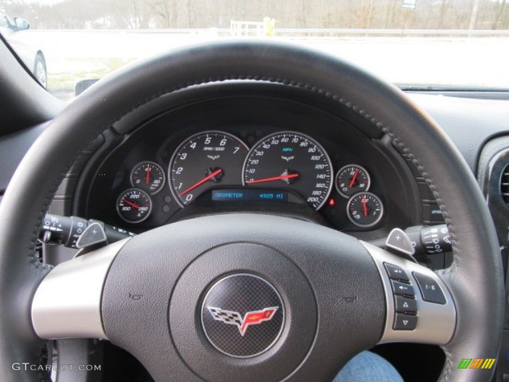 2011 Chevrolet Corvette Coupe Ebony Black Steering Wheel Photo #60993013