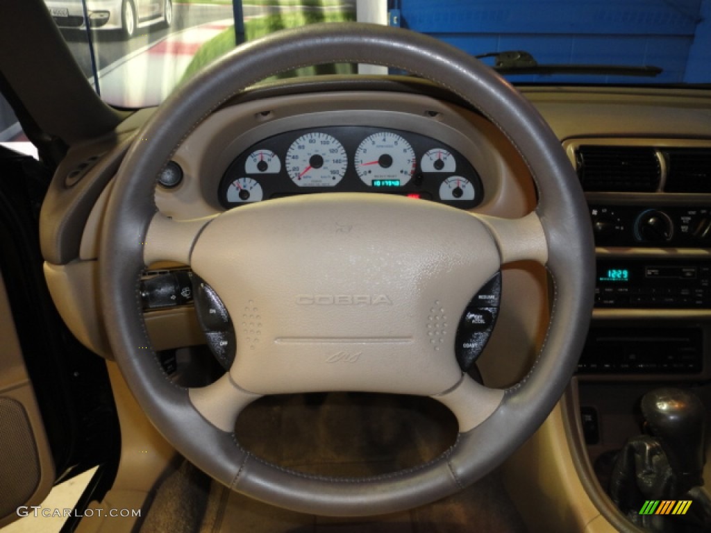 1999 Ford Mustang SVT Cobra Convertible Medium Parchment Steering Wheel Photo #60997759