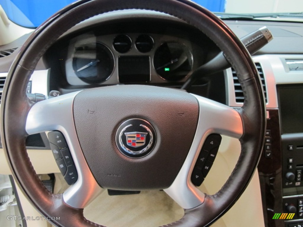 2008 Cadillac Escalade AWD Cocoa/Light Cashmere Steering Wheel Photo #60998299