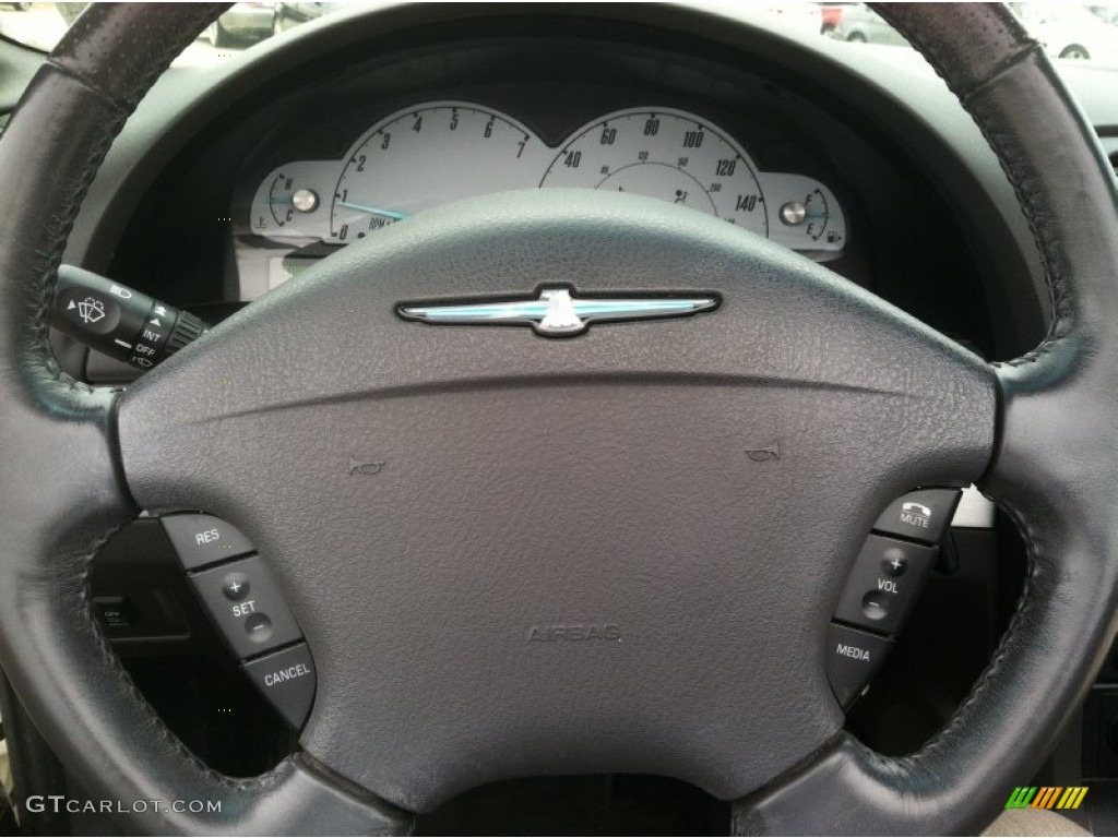 2002 Ford Thunderbird Premium Roadster Midnight Black Steering Wheel Photo #60998752