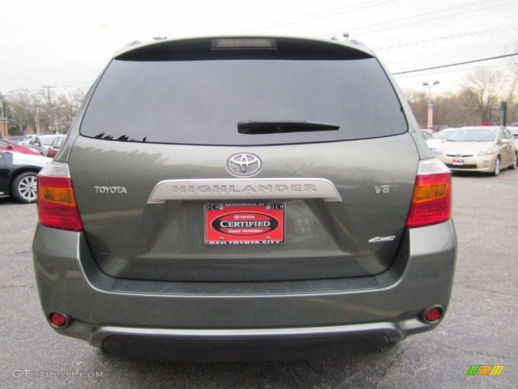 2009 Highlander V6 4WD - Cypress Green Pearl / Sand Beige photo #8