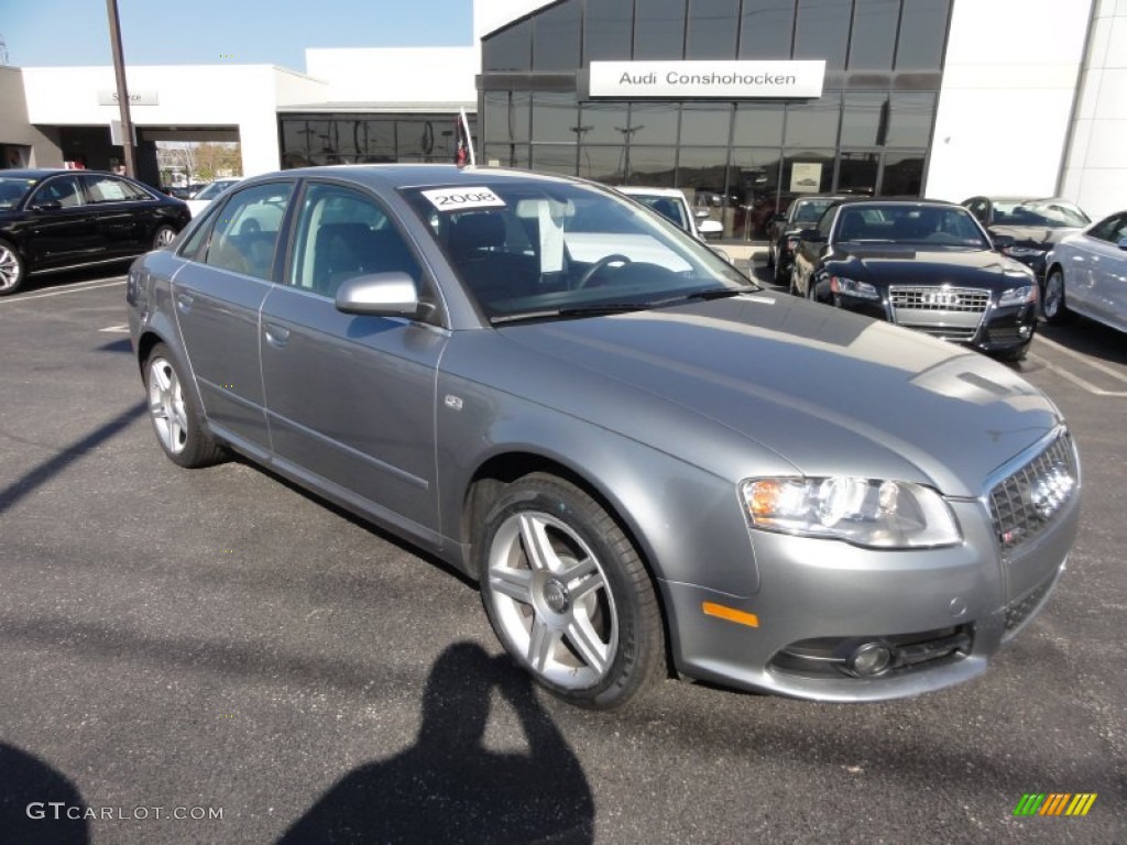 2008 A4 2.0T quattro Sedan - Quartz Grey Metallic / Black photo #4