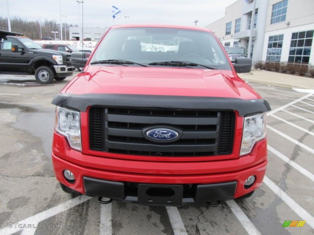 2010 F150 STX SuperCab 4x4 - Vermillion Red / Medium Stone photo #5