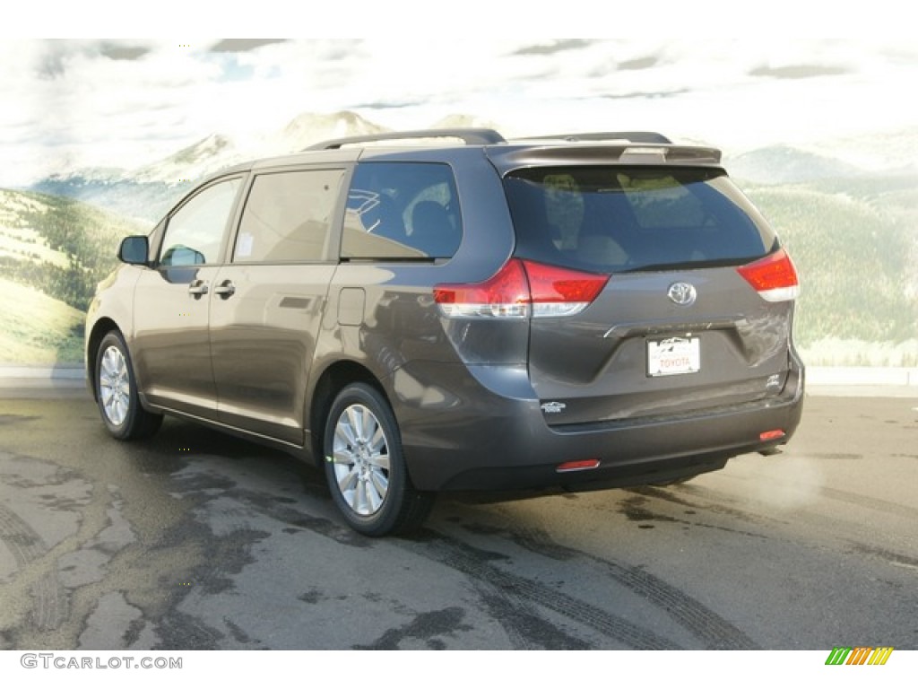 2012 Sienna XLE AWD - Predawn Gray Mica / Light Gray photo #2