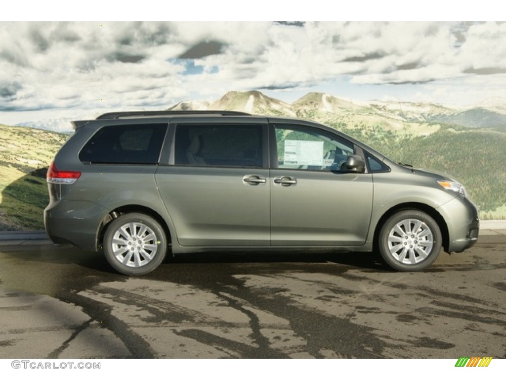 2012 Sienna XLE AWD - Cypress Green Pearl / Light Gray photo #2