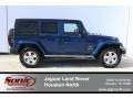 2009 Deep Water Blue Pearl Jeep Wrangler Unlimited Sahara 4x4  photo #1