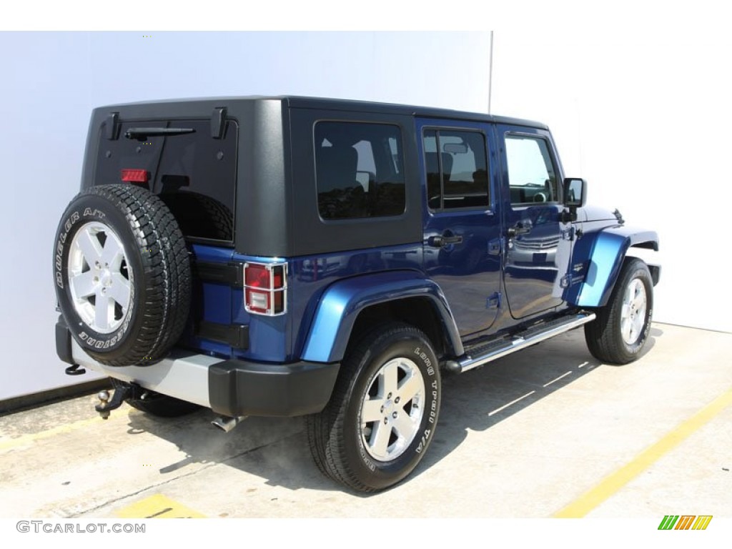 Deep Water Blue Pearl 2009 Jeep Wrangler Unlimited Sahara 4x4 Exterior Photo #61010995