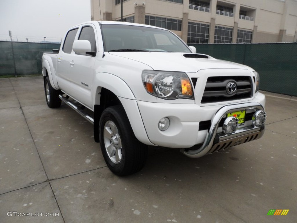 2009 Tacoma V6 TRD Sport Double Cab 4x4 - Super White / Graphite Gray photo #1