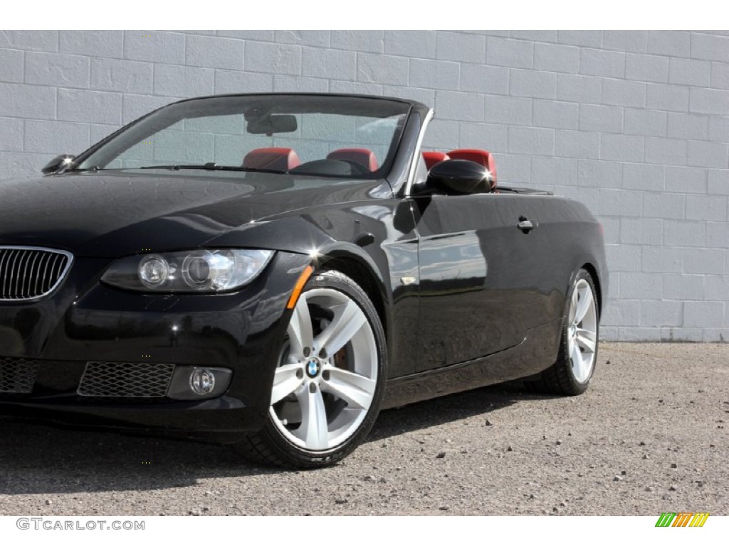 2007 3 Series 335i Convertible - Black Sapphire Metallic / Coral Red/Black photo #20