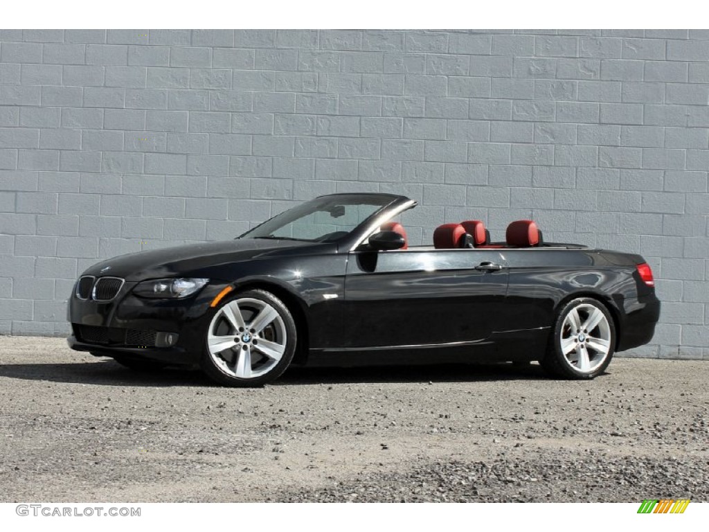 2007 3 Series 335i Convertible - Black Sapphire Metallic / Coral Red/Black photo #22