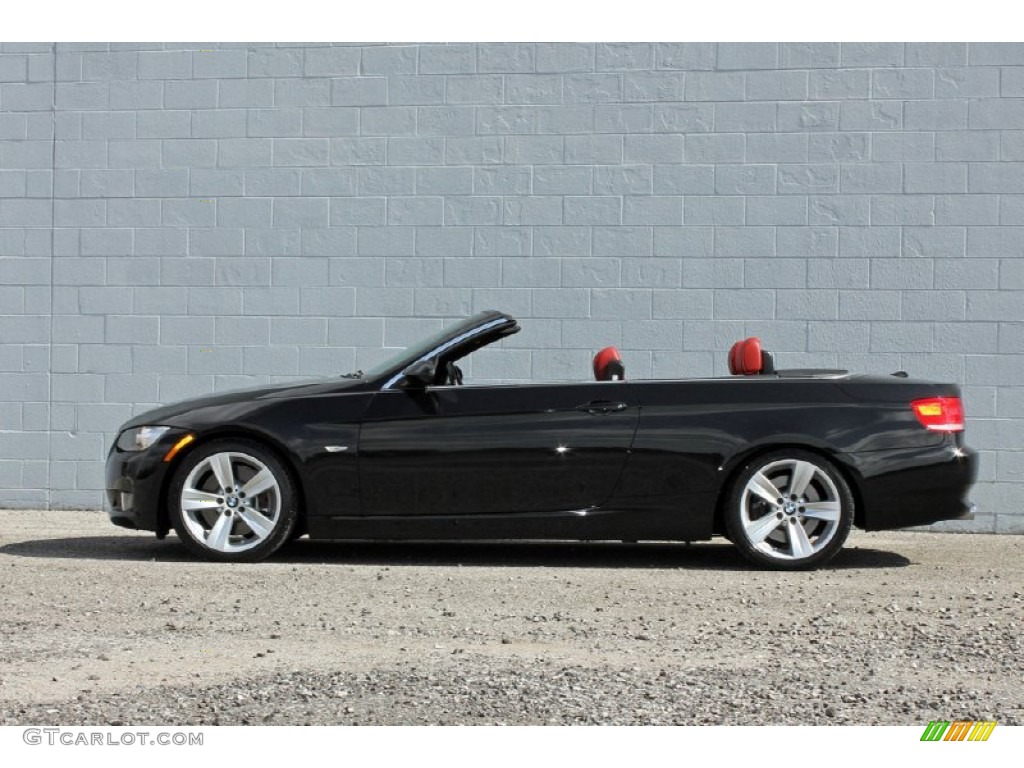 2007 3 Series 335i Convertible - Black Sapphire Metallic / Coral Red/Black photo #26