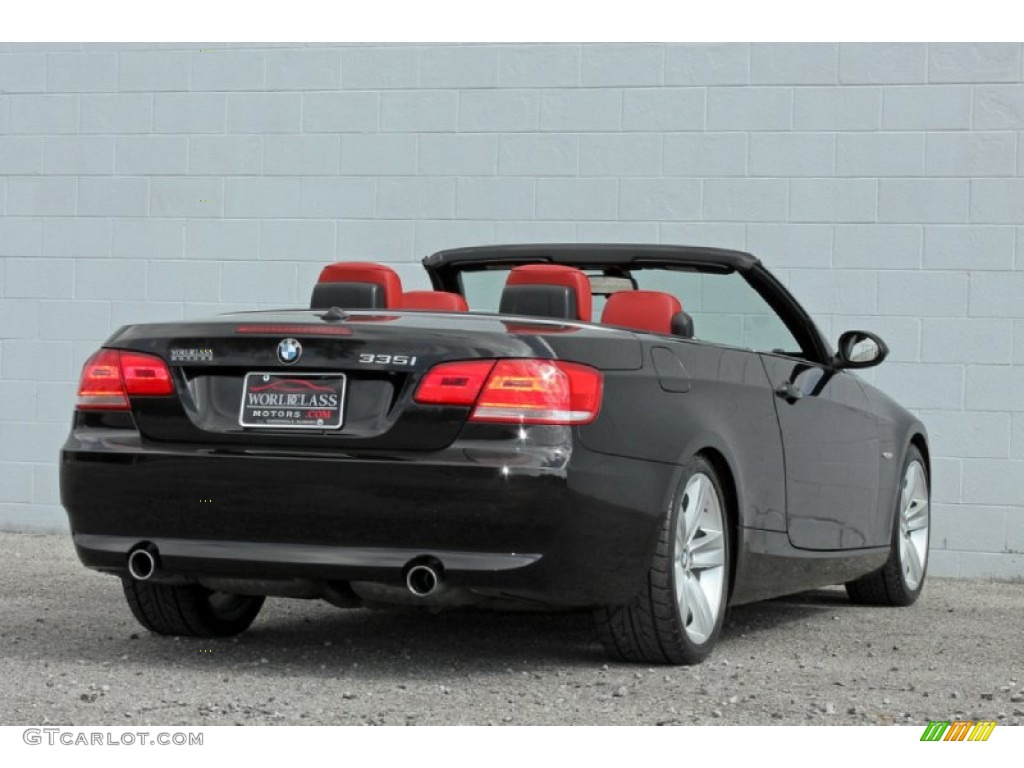 2007 3 Series 335i Convertible - Black Sapphire Metallic / Coral Red/Black photo #33