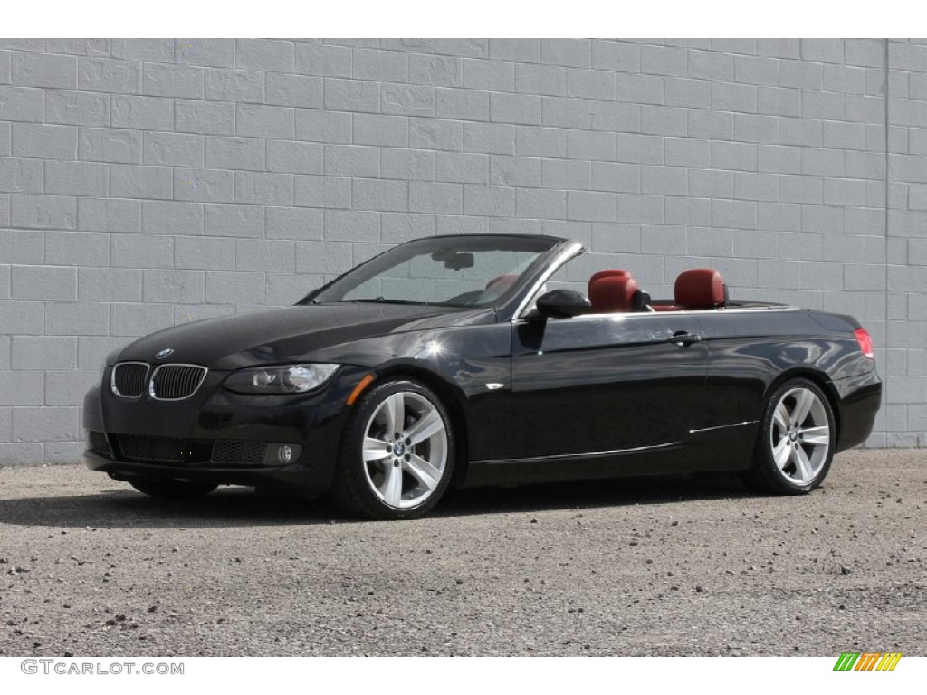 2007 3 Series 335i Convertible - Black Sapphire Metallic / Coral Red/Black photo #36