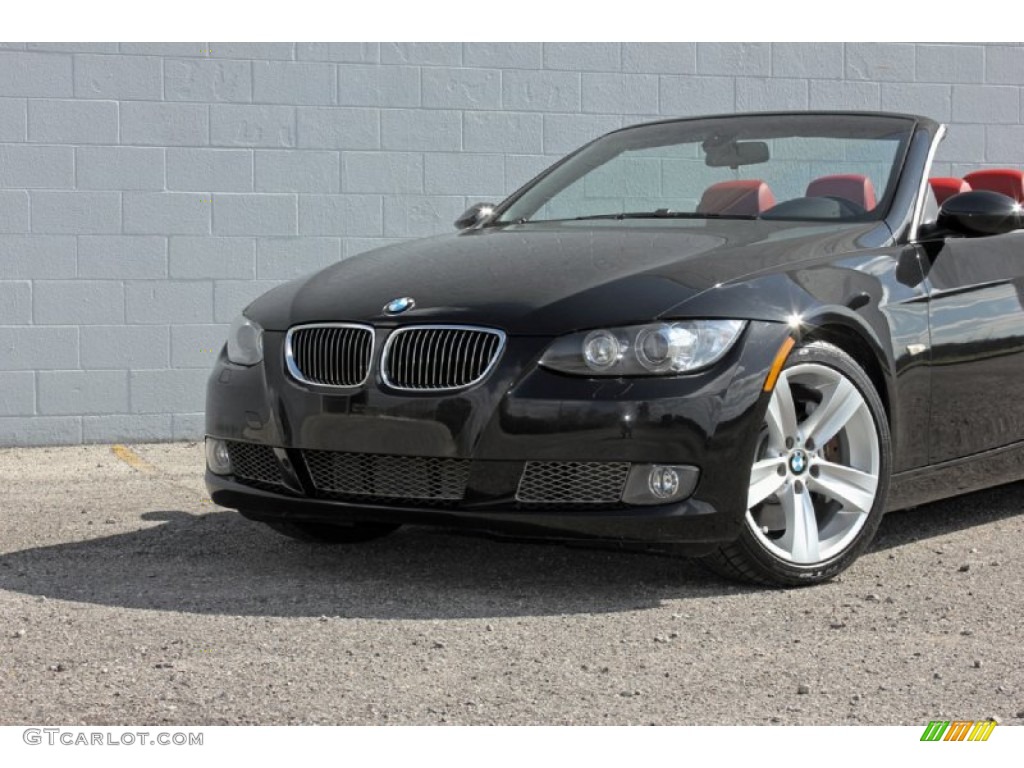 2007 3 Series 335i Convertible - Black Sapphire Metallic / Coral Red/Black photo #53