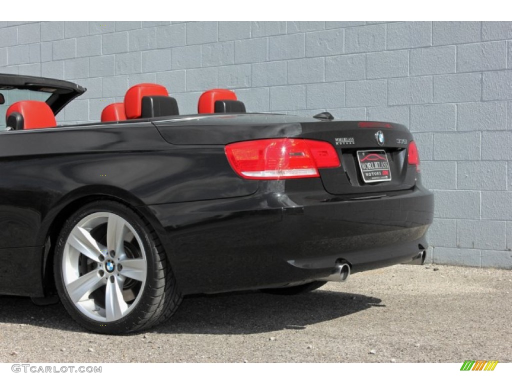 2007 3 Series 335i Convertible - Black Sapphire Metallic / Coral Red/Black photo #65