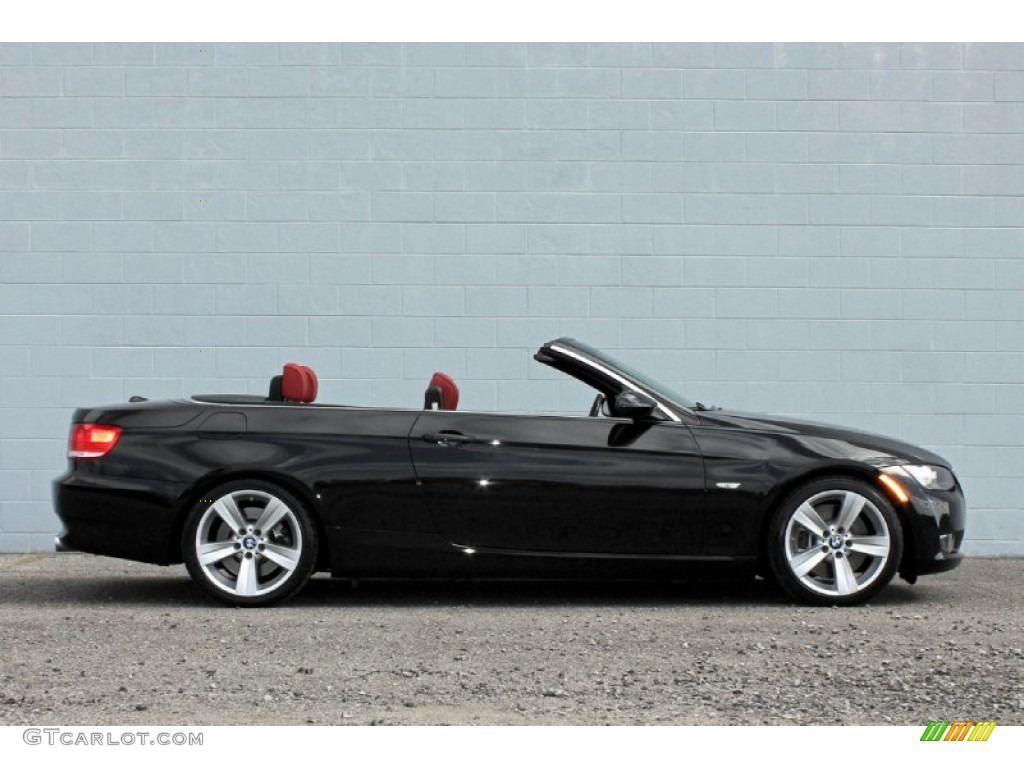 2007 3 Series 335i Convertible - Black Sapphire Metallic / Coral Red/Black photo #68