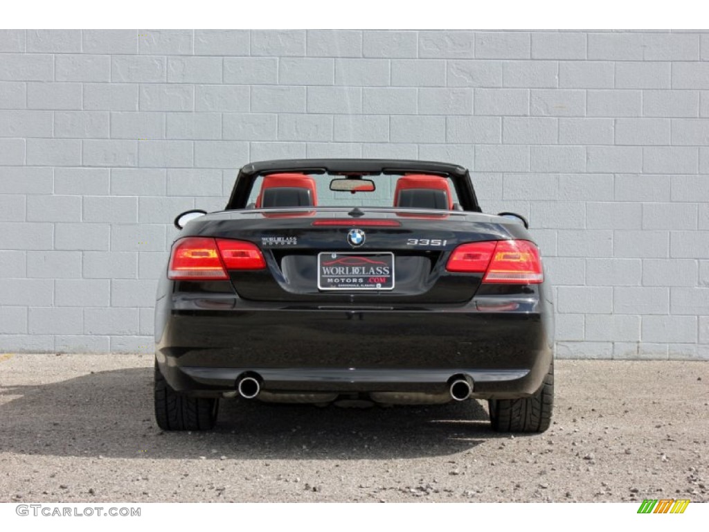 2007 3 Series 335i Convertible - Black Sapphire Metallic / Coral Red/Black photo #82