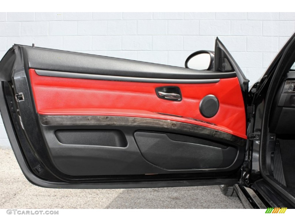 2007 BMW 3 Series 335i Convertible Coral Red/Black Door Panel Photo #61016935